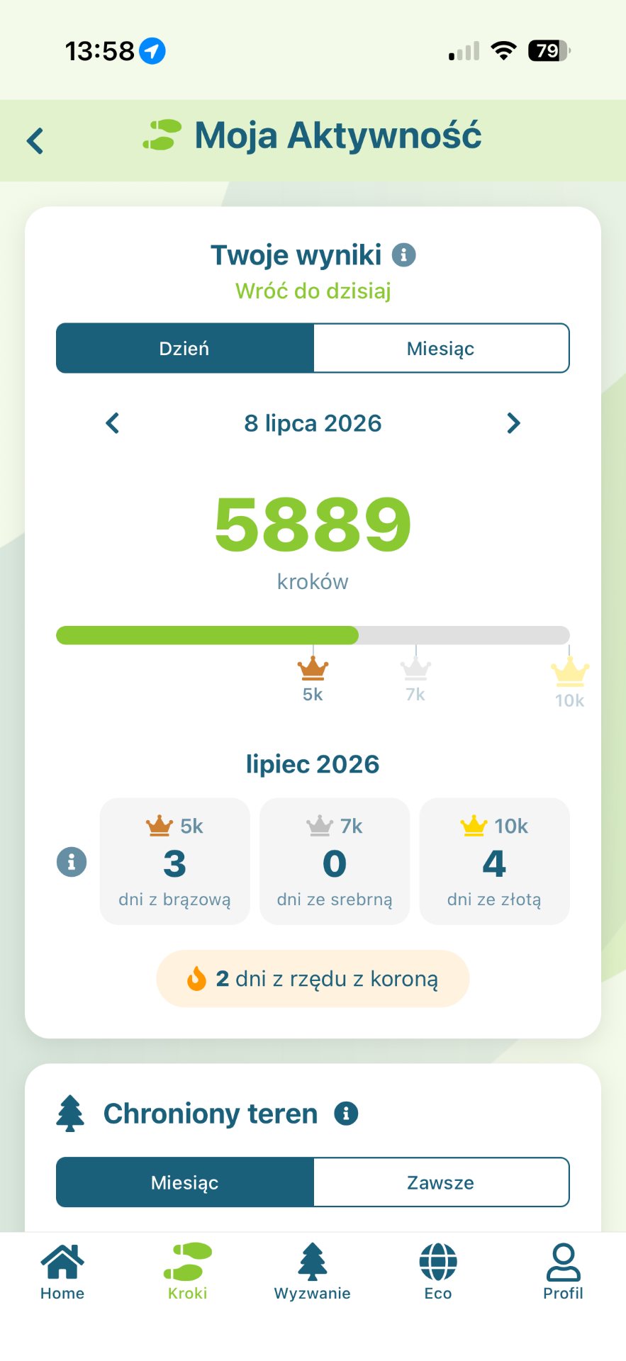 Dzienny wynik kroków